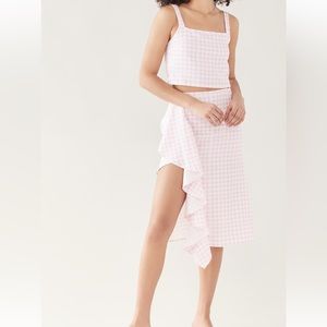 NWOT Sokie Collection pink Gingham 2 piece set